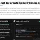 C# Create Excel File Tutorial screenshot