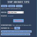 Top Secret VPN for Windows screenshot