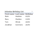 Infowise Birthday List screenshot
