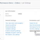 Column Permissions screenshot