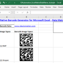 Excel Data Matrix 2D Barcode Generator screenshot