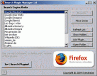 Search Plugin Manager (for Firefox tm) screenshot