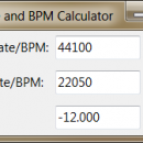 Sample Rate and BPM Calculator screenshot