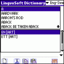 LingvoSoft Dictionary English <-> Swedish for Palm OS screenshot