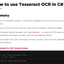 How to use Tesseract OCR in C# screenshot