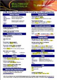 HTML Quick Reference Guide screenshot