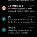 CodeB SMS screenshot