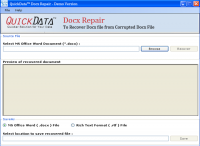 Docx File Repair Software screenshot