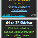64 to 32 Sidebar screenshot
